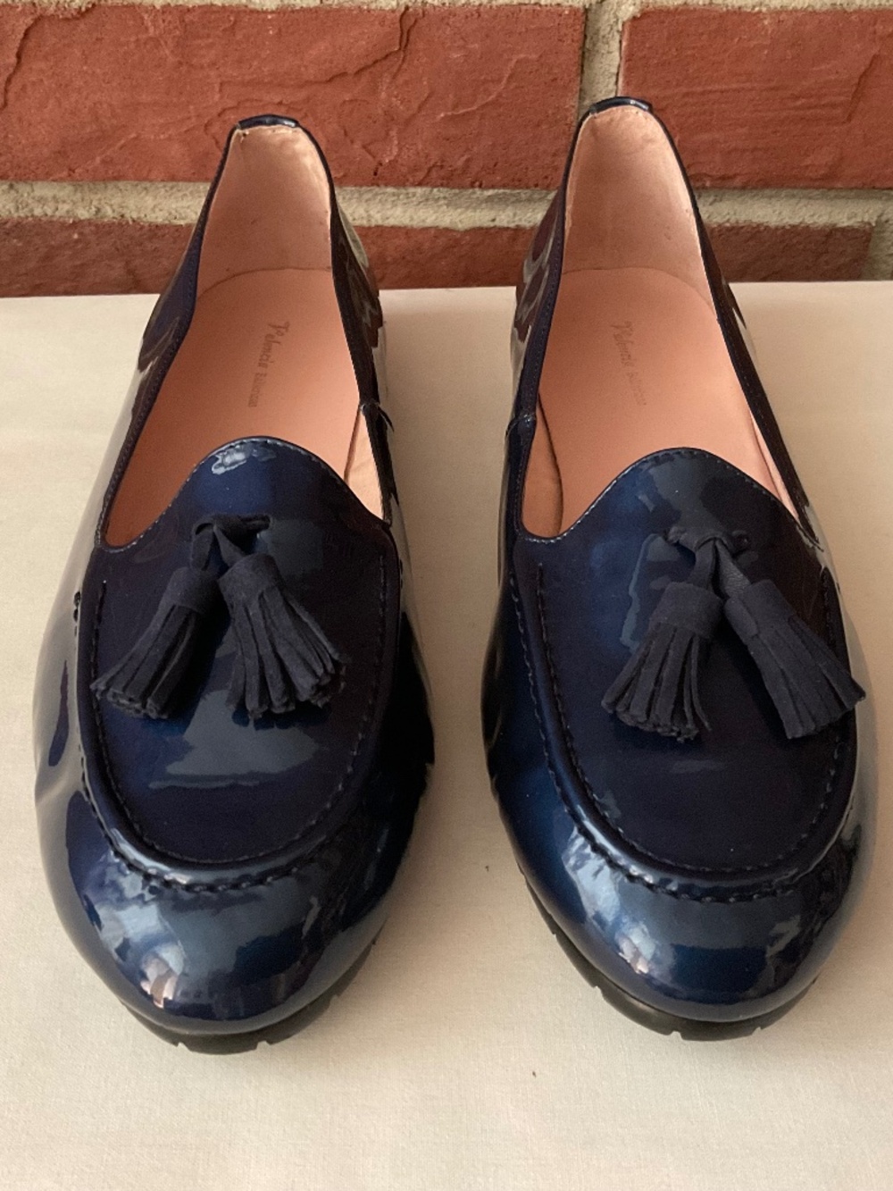 Valencia Ballerinas Navy Patent Leather Flat Shoes Size EU 41 Made in Spain NEW
